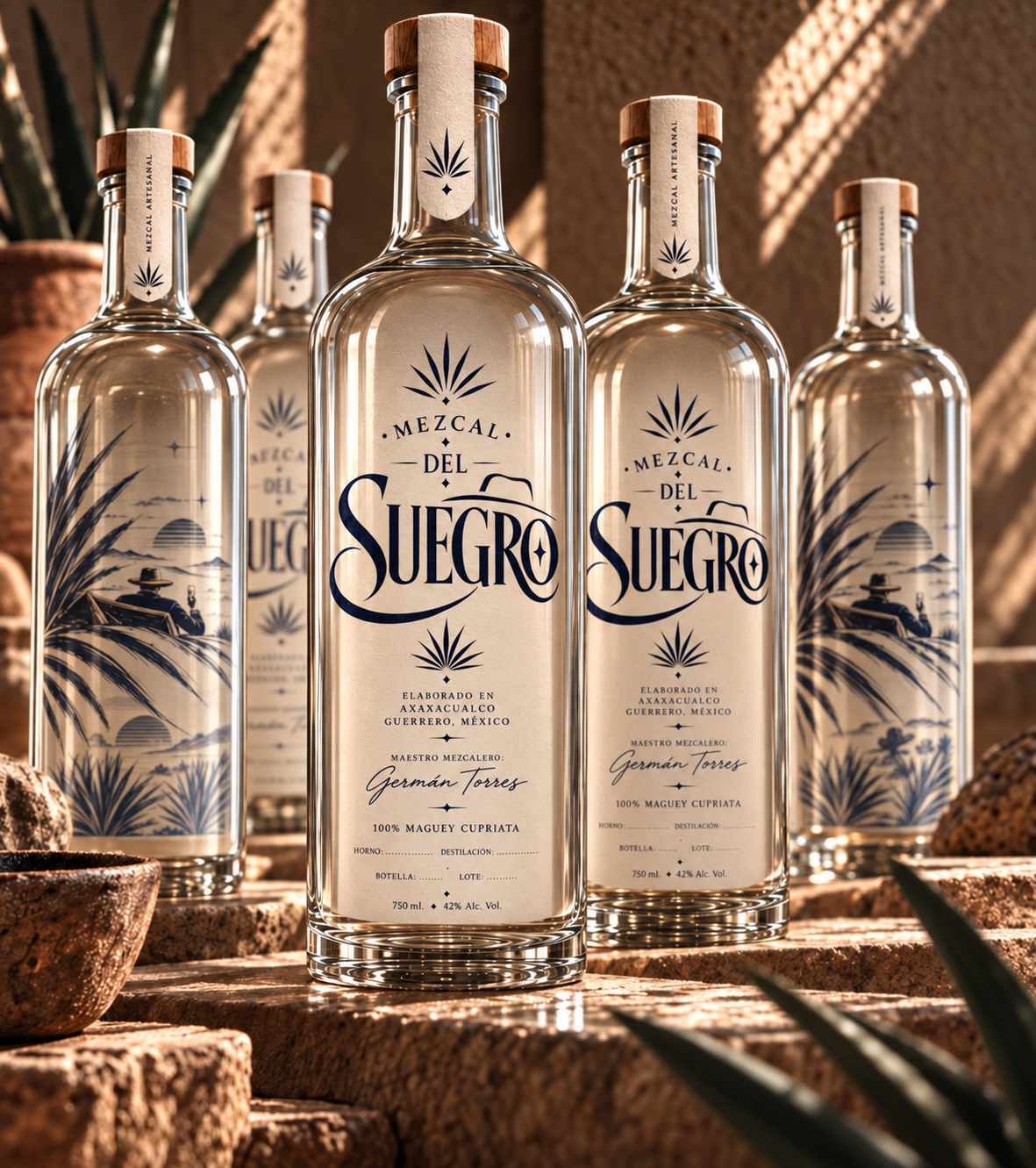 Presentaciones de Mezcal del Suegro